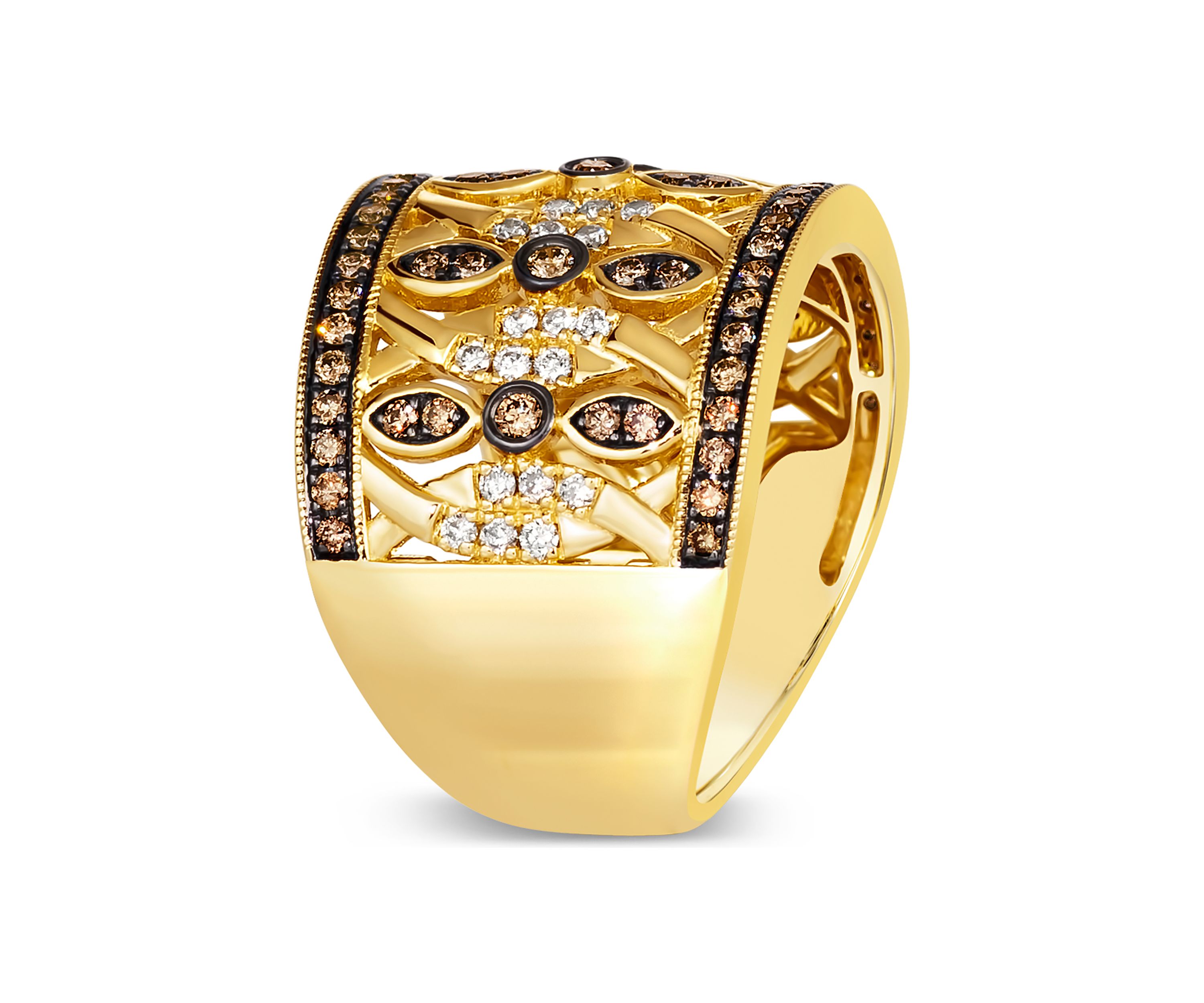 Ring featuring 5/8 ct. t.w. Chocolate Diamonds®, 1/4 ct. t.w. Nude Diamonds™ set in 14K Honey Gold™