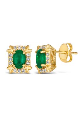 Le Vian Earrings Featuring7/8 Ct. T.w. Emerald, 1/6 Ct. T.w. Nude Diamondsâ¢ Earrings In 14K Honey Gold