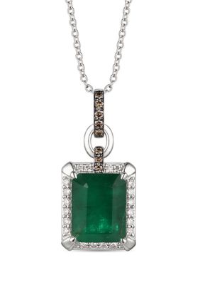 Pendant featuring 2.63 ct. t.w. Costa Smeralda Emeralds™, 1/6 ct. t.w. Nude Diamonds™, 1/20 ct. t.w. Chocolate Diamonds® set in 14K Vanilla Gold®