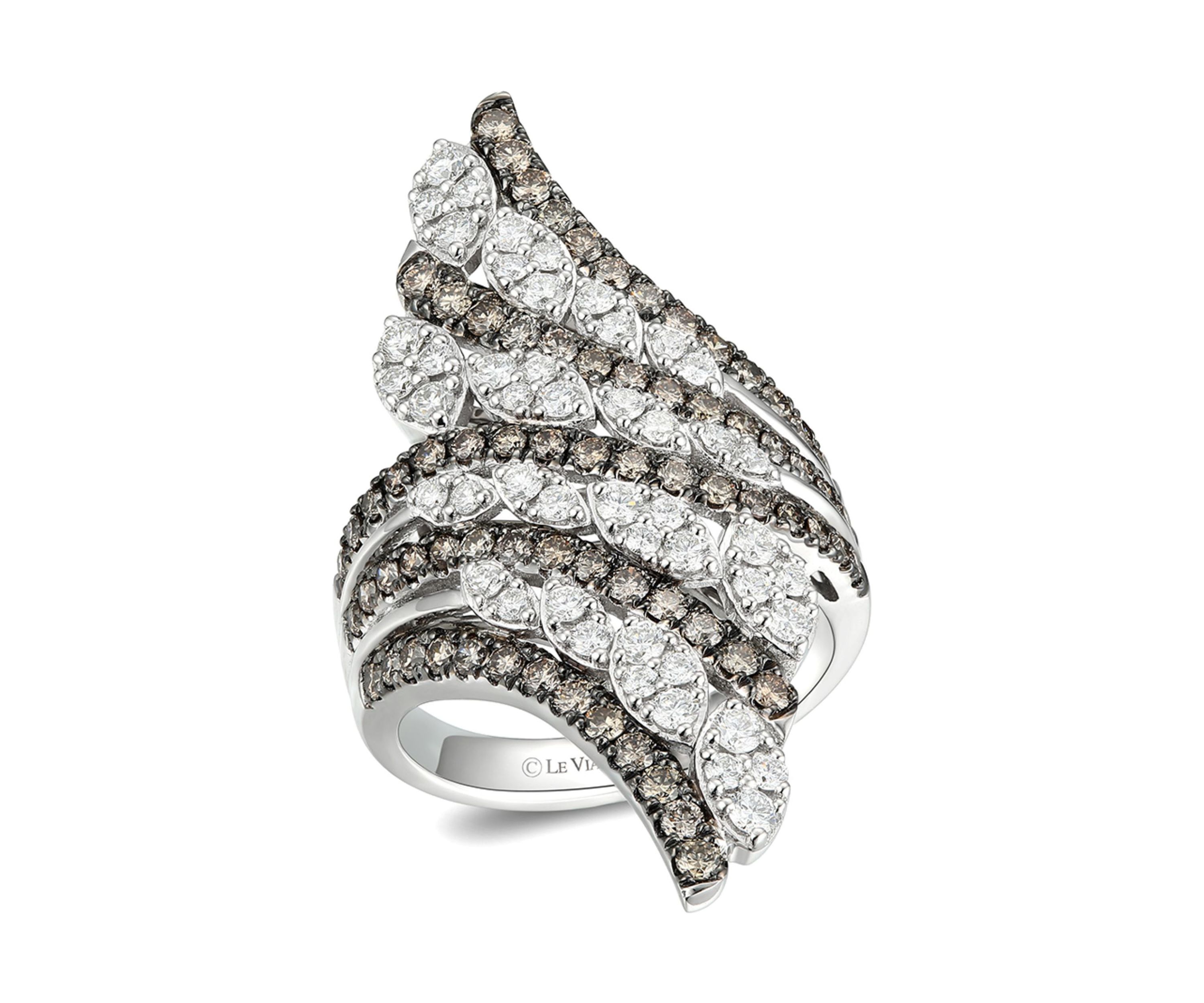 7/8 ct. t.w. Vanilla Diamonds®, 1.25 ct. t.w. Chocolate Diamonds® Ring in Platinum