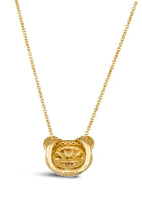 1/3 ct. t.w. Nude Diamonds™, Blackberry Diamonds® Enamel Panda Pendant Necklaceset in 14K Honey Gold™