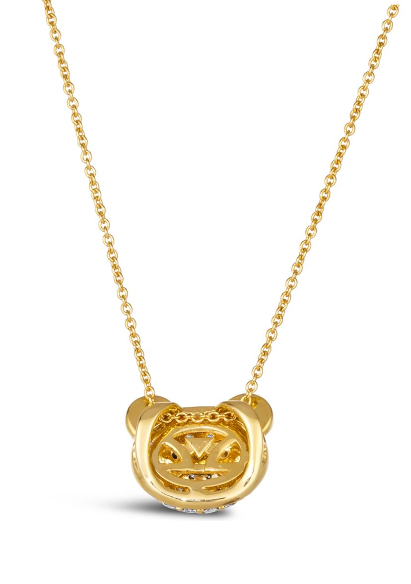 1/3 ct. t.w. Nude Diamonds™, Blackberry Diamonds® Enamel Panda Pendant Necklaceset in 14K Honey Gold™