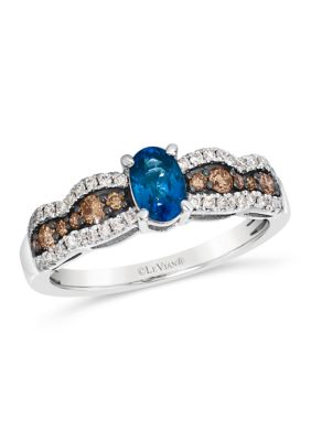 Le Vian 1/2 ct. t.w. Blueberry Sapphireâ¢, 1/4 ct. t.w. Chocolate Diamonds, 1/5 ct. t.w. Nude Diamondsâ¢ Ring set in 14K Vanilla Gold