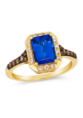 Le Vian Ring Featuring 1.5 Ct. T.w. Blueberry TanzaniteÂ®, 1/5 Ct. T.w. Chocolate Diamonds, 1/10 Ct. T.w. Nude Diamondsâ¢ In 14K Honey Gold