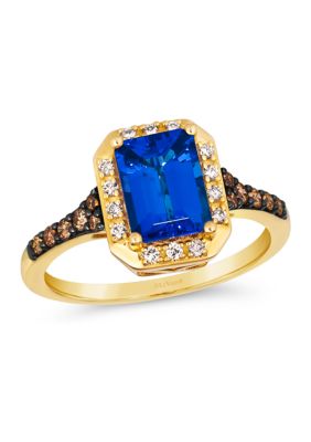 Le Vian Ring featuring 1.5 ct. t.w. Blueberry Tanzanite®, 1/5 ct. t.w. Chocolate Diamonds, 1/10 ct. t.w. Nude Diamonds™ in 14K Honey Gold