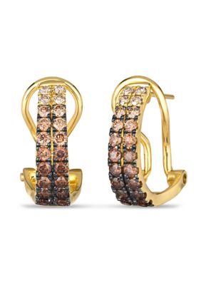 Le Vian 1 Ct. T.w. Chocolate OmbrÃ© Diamonds Hoop Earrings In 14K Honey Gold