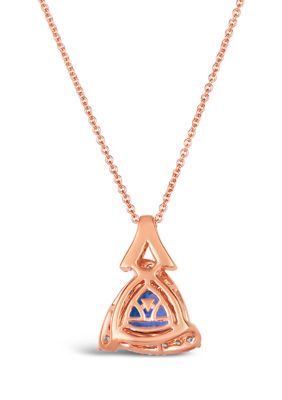 1 ct. t.w. Blueberry Tanzanite®, 1/15 ct. t.w. Chocolate Diamonds®, 1/4 ct. t.w. Nude Diamonds™ Pendant Necklace in 14K Strawberry Gold®