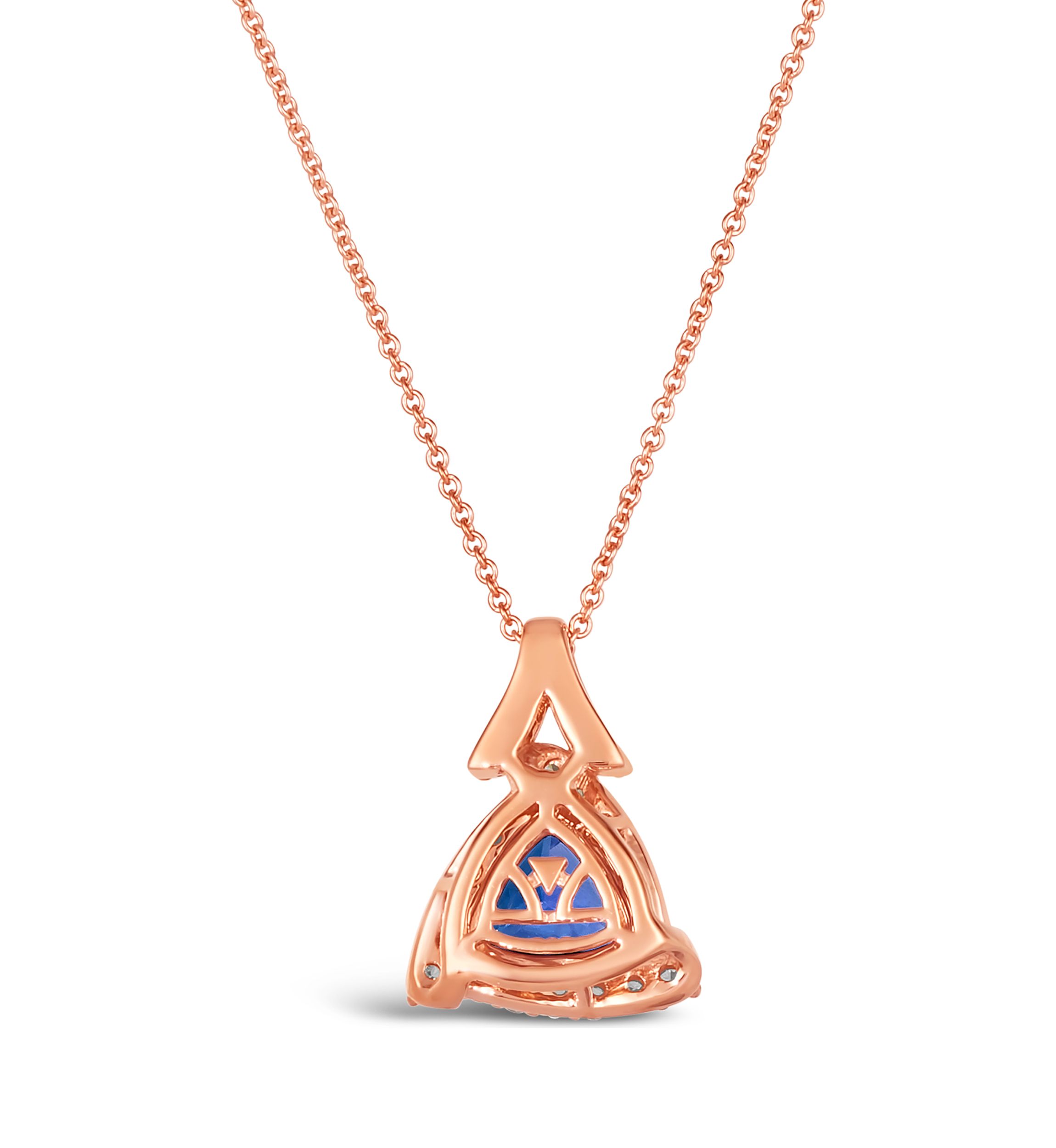 1 ct. t.w. Blueberry Tanzanite®, 1/15 ct. t.w. Chocolate Diamonds®, 1/4 ct. t.w. Nude Diamonds™ Pendant Necklace in 14K Strawberry Gold®
