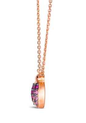 3/8 ct. t.w. Strawberry Ombré Sapphire and White Sapphire Necklace in 14K Strawberry Gold®