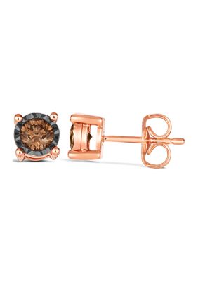 Chocolatier® Earrings featuring 1/2 ct. t.w. Chocolate Diamonds®  in 14K Strawberry Gold®