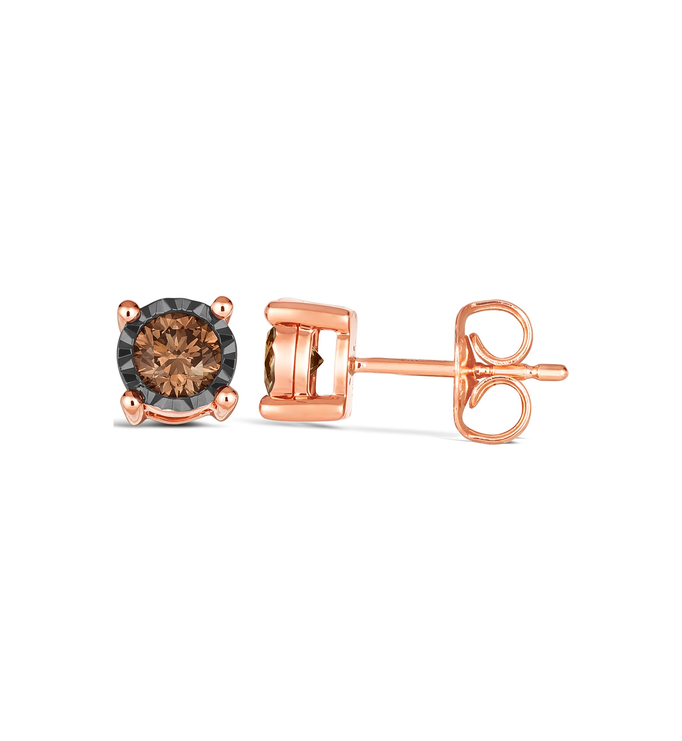 Chocolatier® Earrings featuring 1/2 ct. t.w. Chocolate Diamonds®  in 14K Strawberry Gold®