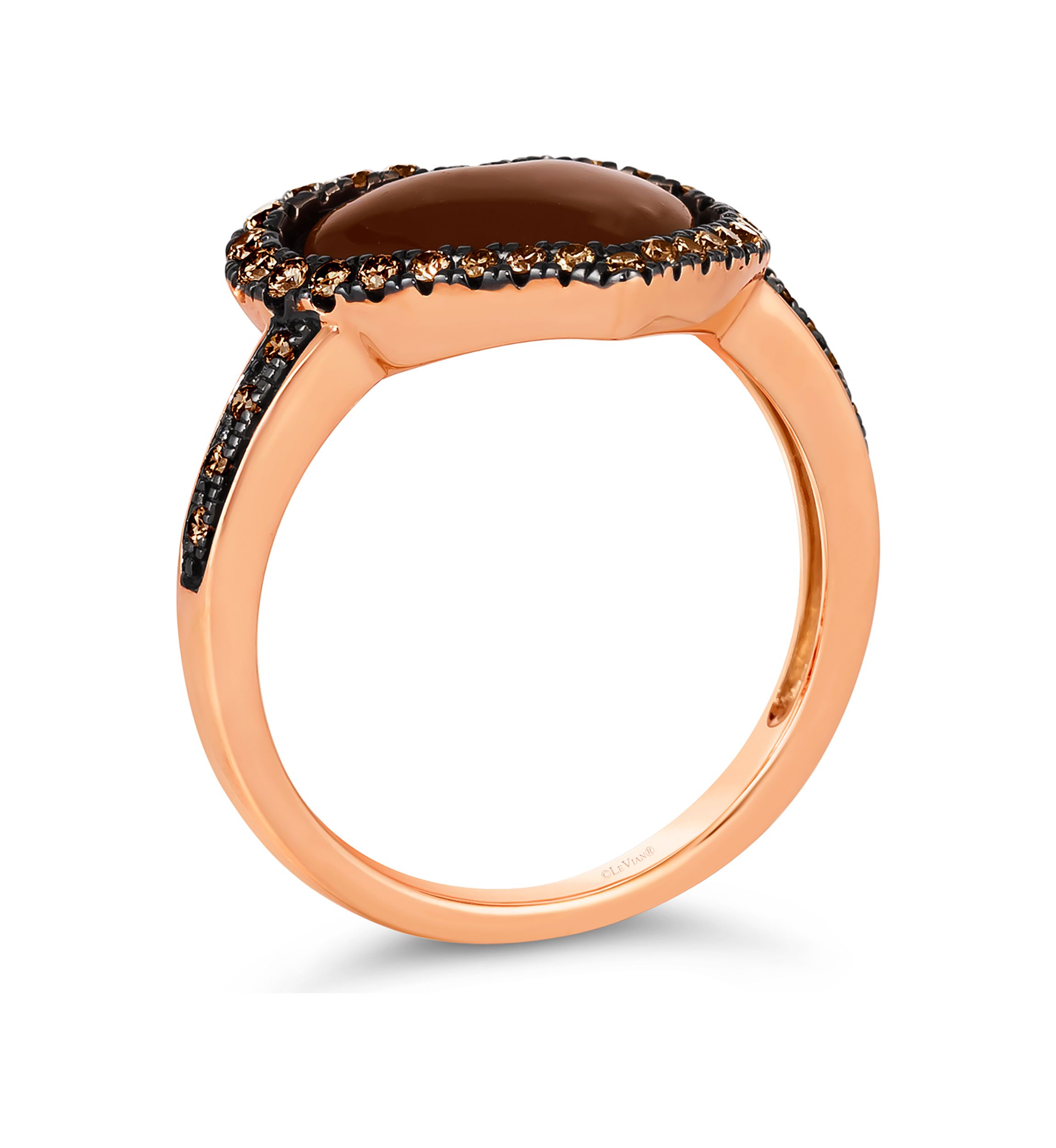 x Godiva 1/3 ct. t.w. Chocolate Diamonds® Enamel Heart Ring set in 14K Strawberry Gold® 