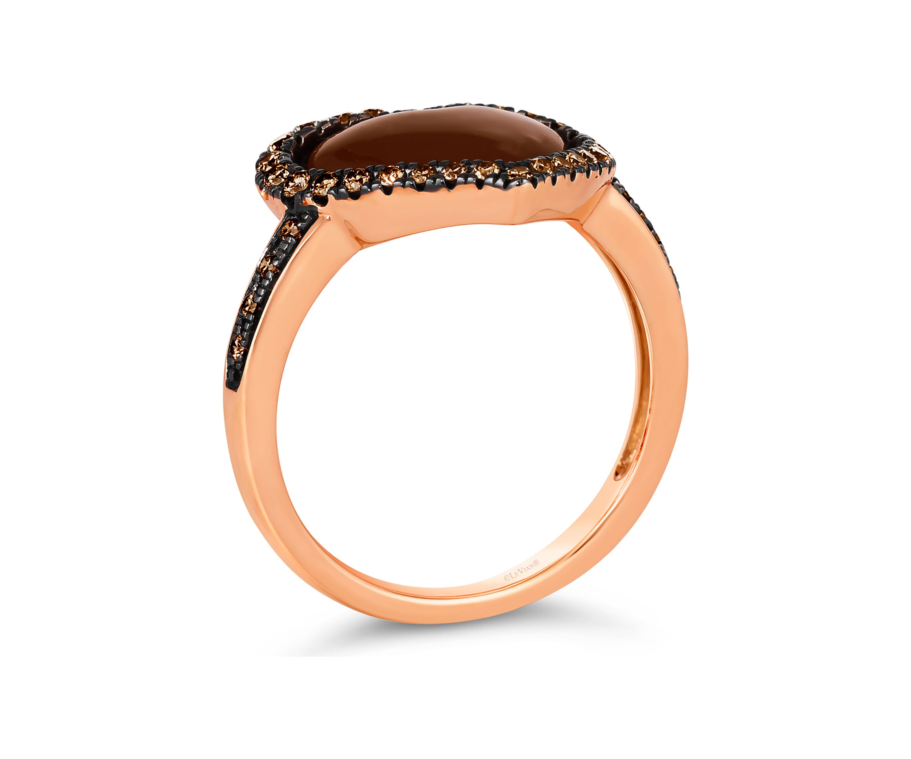 x Godiva 1/3 ct. t.w. Chocolate Diamonds® Enamel Heart Ring set in 14K Strawberry Gold® 