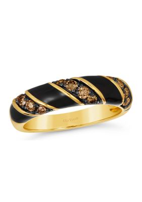 3/8 ct. t.w. Chocolate Diamonds® Chocolatier® Enamel Ring in 14K Honey Gold™