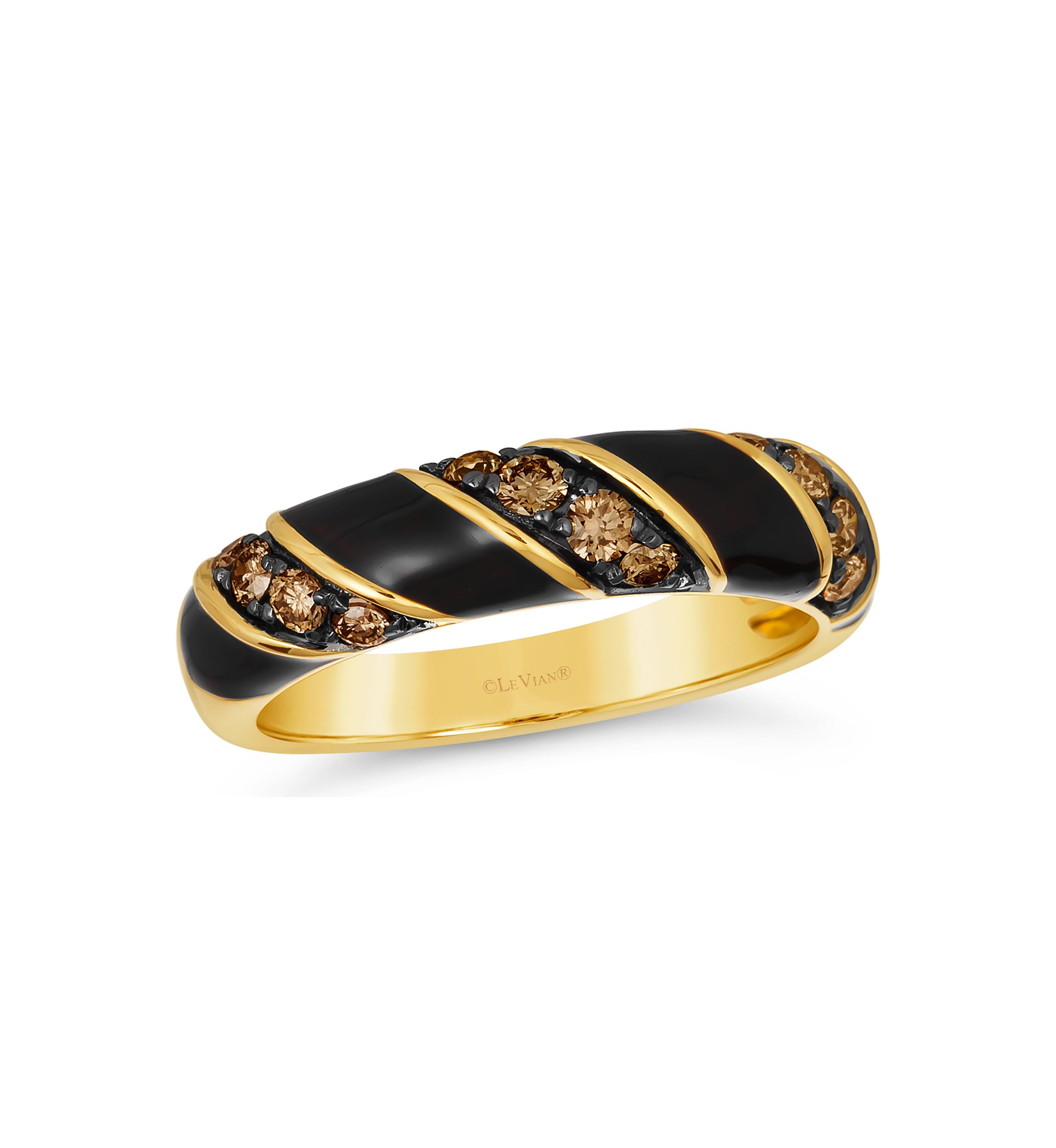 3/8 ct. t.w. Chocolate Diamonds® Chocolatier® Enamel Ring in 14K Honey Gold™