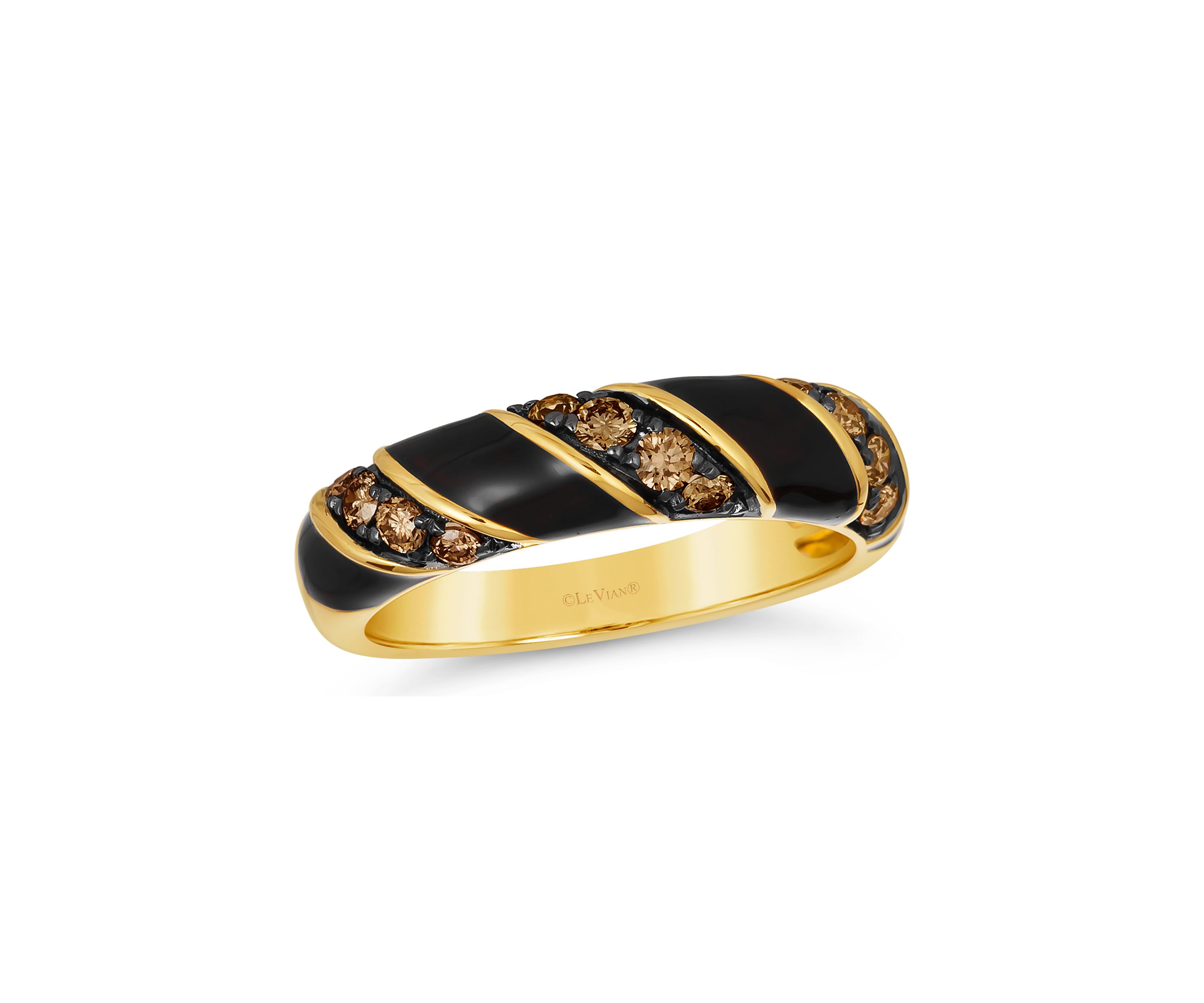 3/8 ct. t.w. Chocolate Diamonds® Chocolatier® Enamel Ring in 14K Honey Gold™
