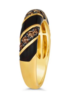 3/8 ct. t.w. Chocolate Diamonds® Chocolatier® Enamel Ring in 14K Honey Gold™