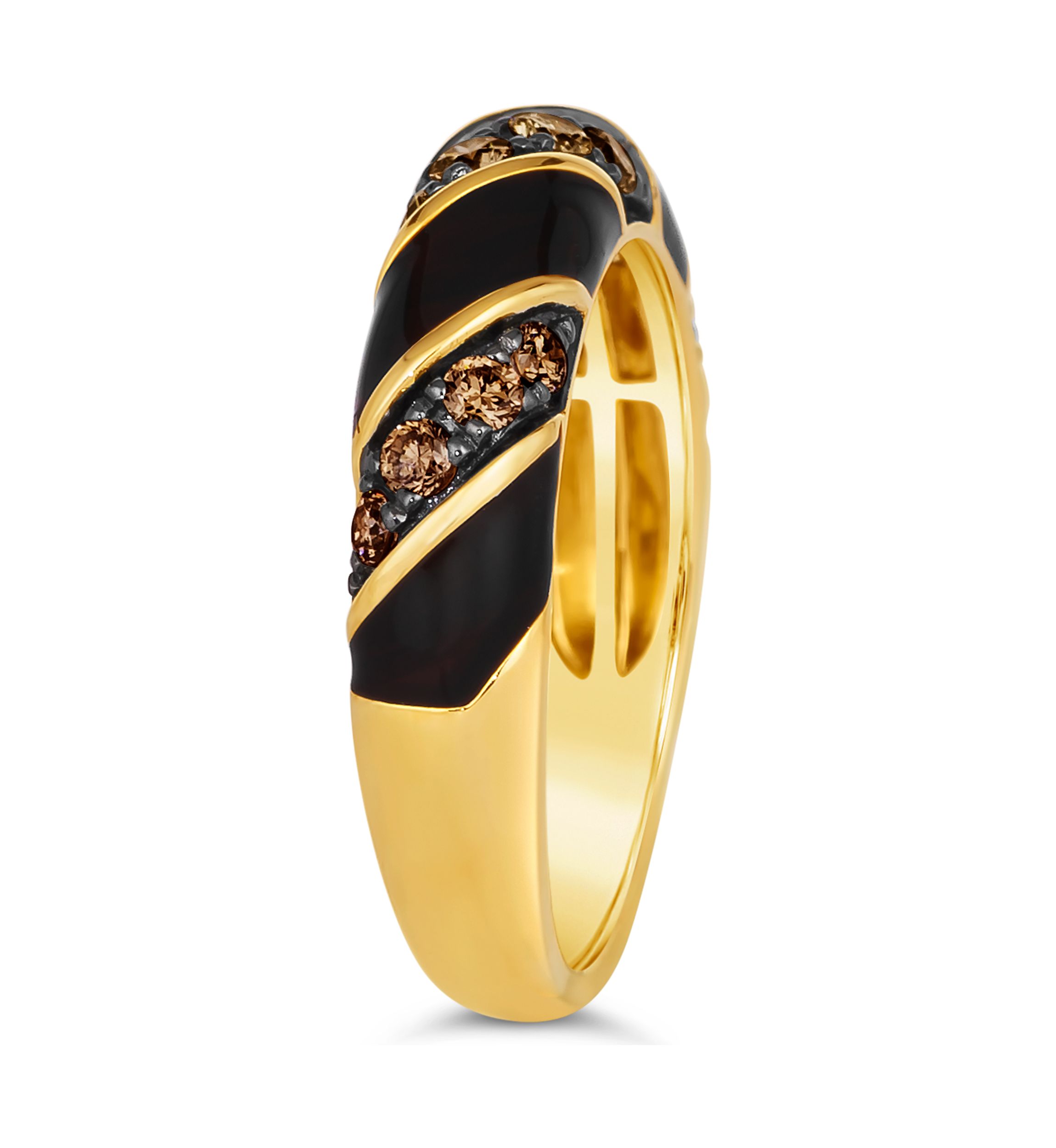 3/8 ct. t.w. Chocolate Diamonds® Chocolatier® Enamel Ring in 14K Honey Gold™