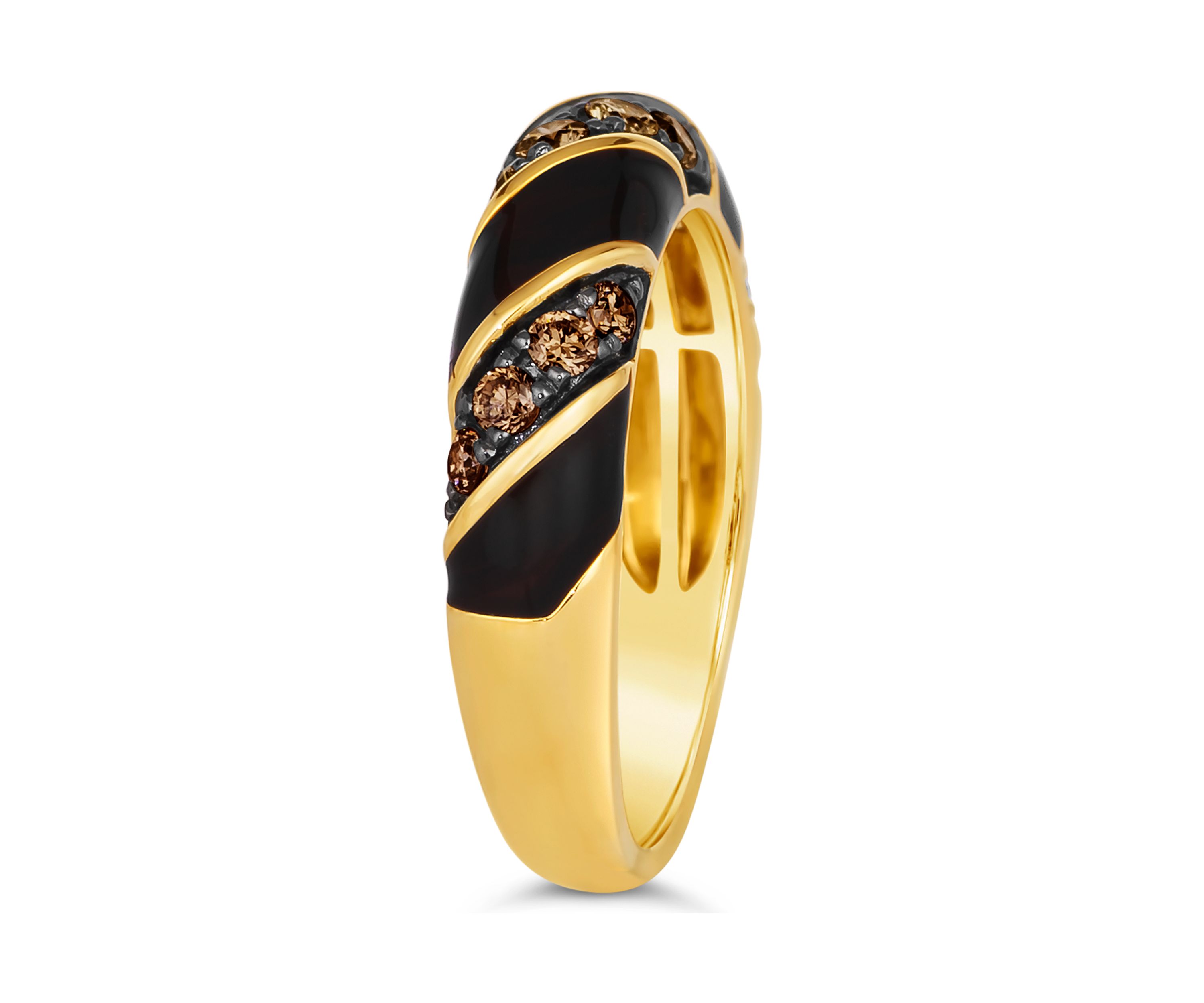 3/8 ct. t.w. Chocolate Diamonds® Chocolatier® Enamel Ring in 14K Honey Gold™
