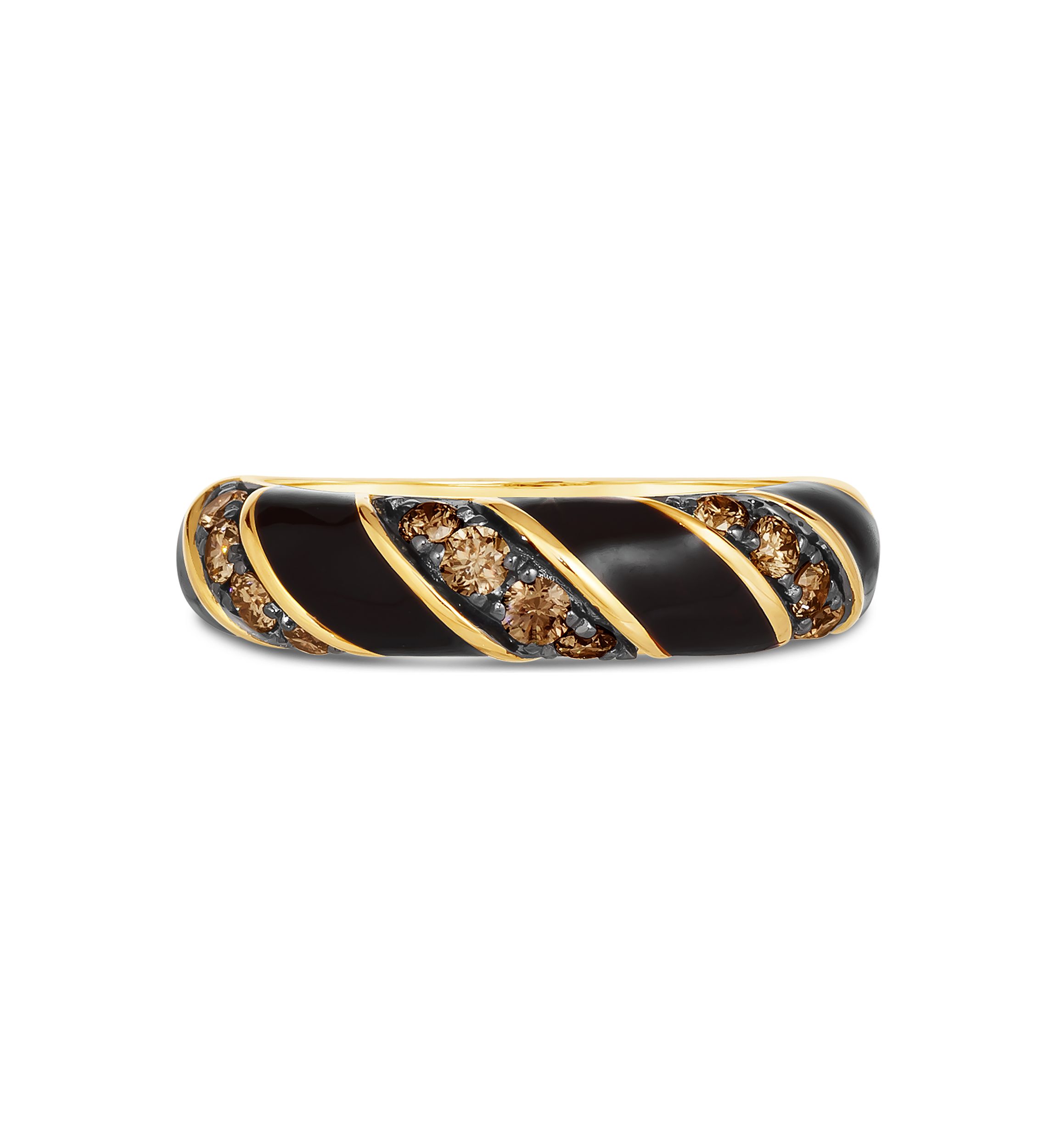 3/8 ct. t.w. Chocolate Diamonds® Chocolatier® Enamel Ring in 14K Honey Gold™