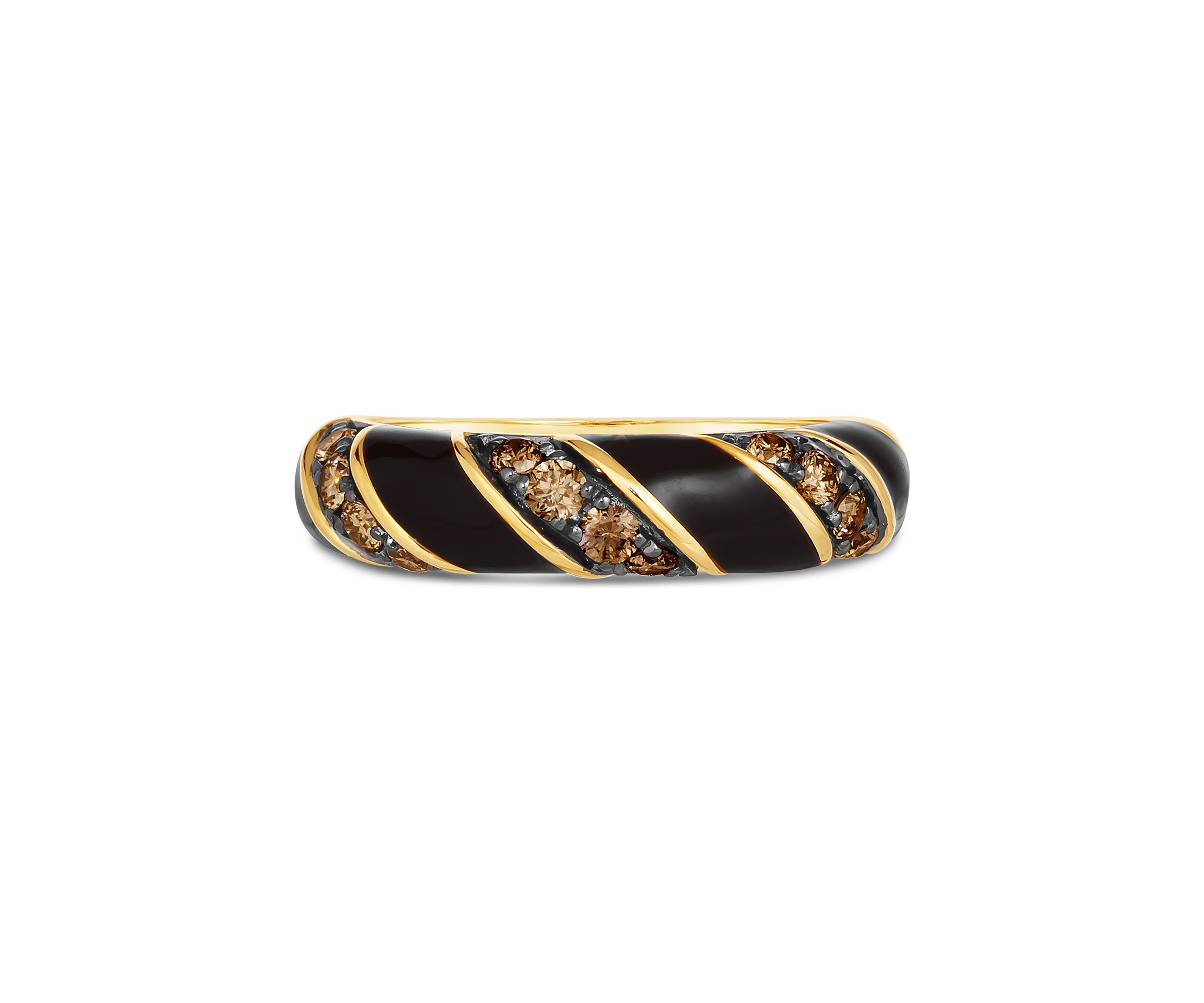 3/8 ct. t.w. Chocolate Diamonds® Chocolatier® Enamel Ring in 14K Honey Gold™