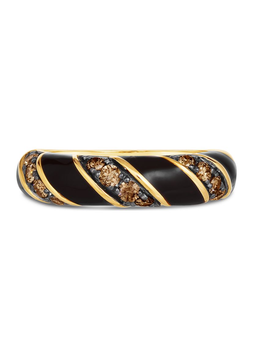 3/8 ct. t.w. Chocolate Diamonds® Chocolatier® Enamel Ring in 14K Honey Gold™