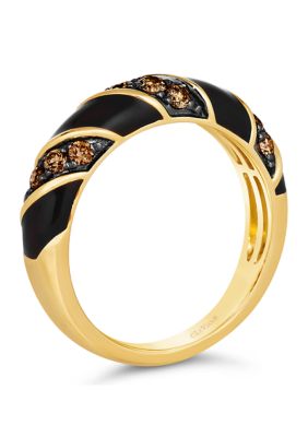 3/8 ct. t.w. Chocolate Diamonds® Chocolatier® Enamel Ring in 14K Honey Gold™