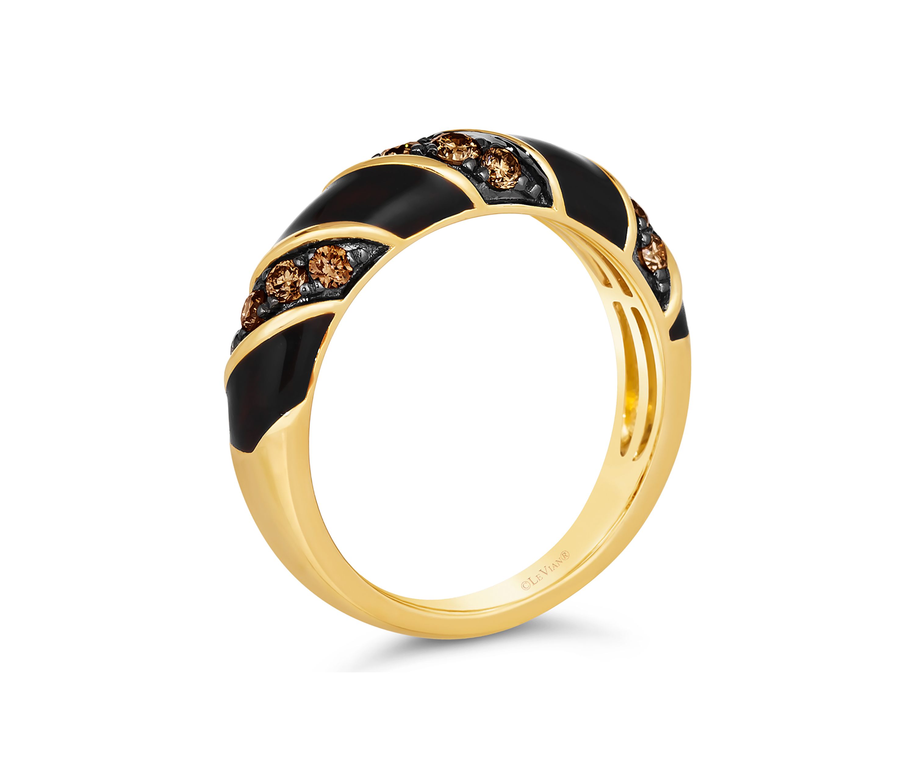 3/8 ct. t.w. Chocolate Diamonds® Chocolatier® Enamel Ring in 14K Honey Gold™