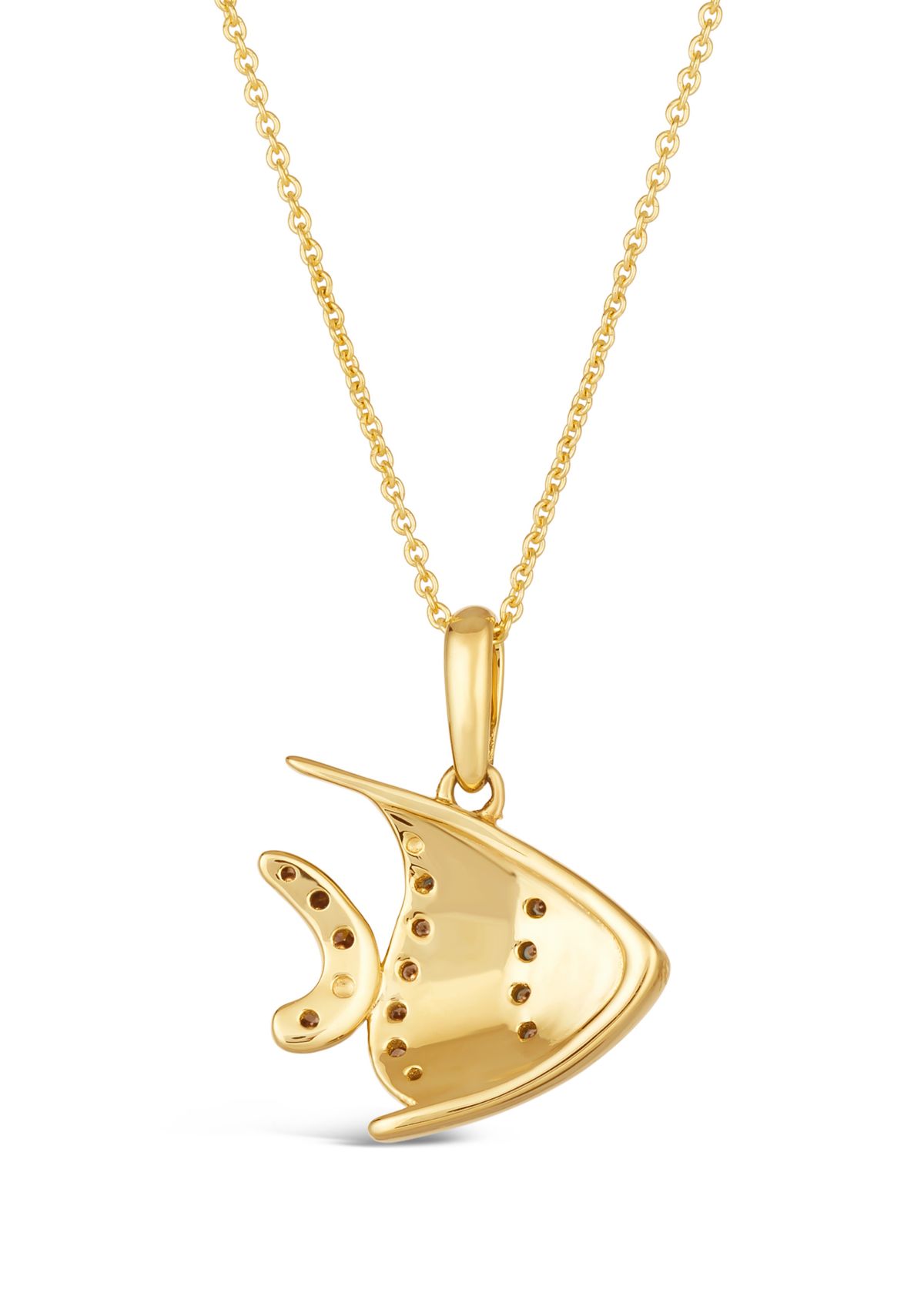 1/4 ct. t.w. Chocolate Diamonds® Enamel Fish Pendant Necklace in 14K Honey Gold™