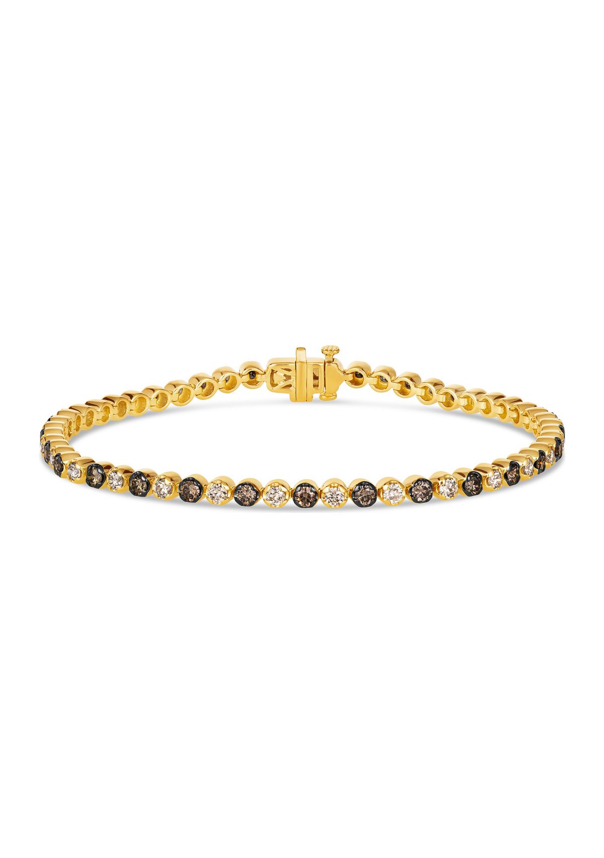 1.25 ct. t.w. Chocolate Diamonds®, 1.16 ct. t.w. Nude Diamonds™ Tennis Bracelet in 14K Honey Gold™