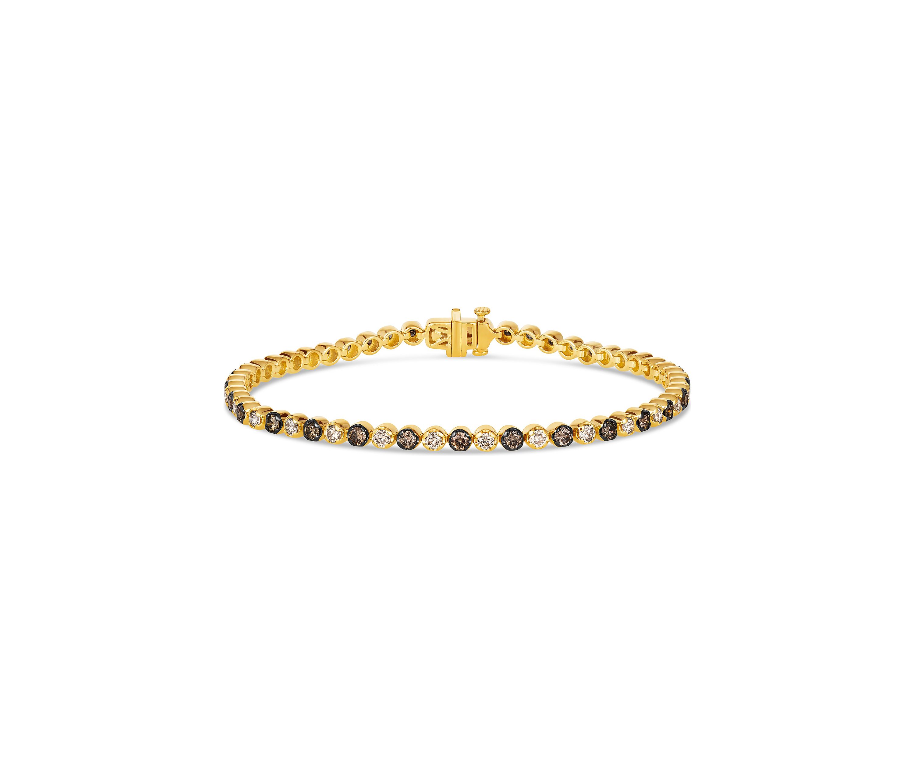 1.25 ct. t.w. Chocolate Diamonds®, 1.16 ct. t.w. Nude Diamonds™ Tennis Bracelet in 14K Honey Gold™