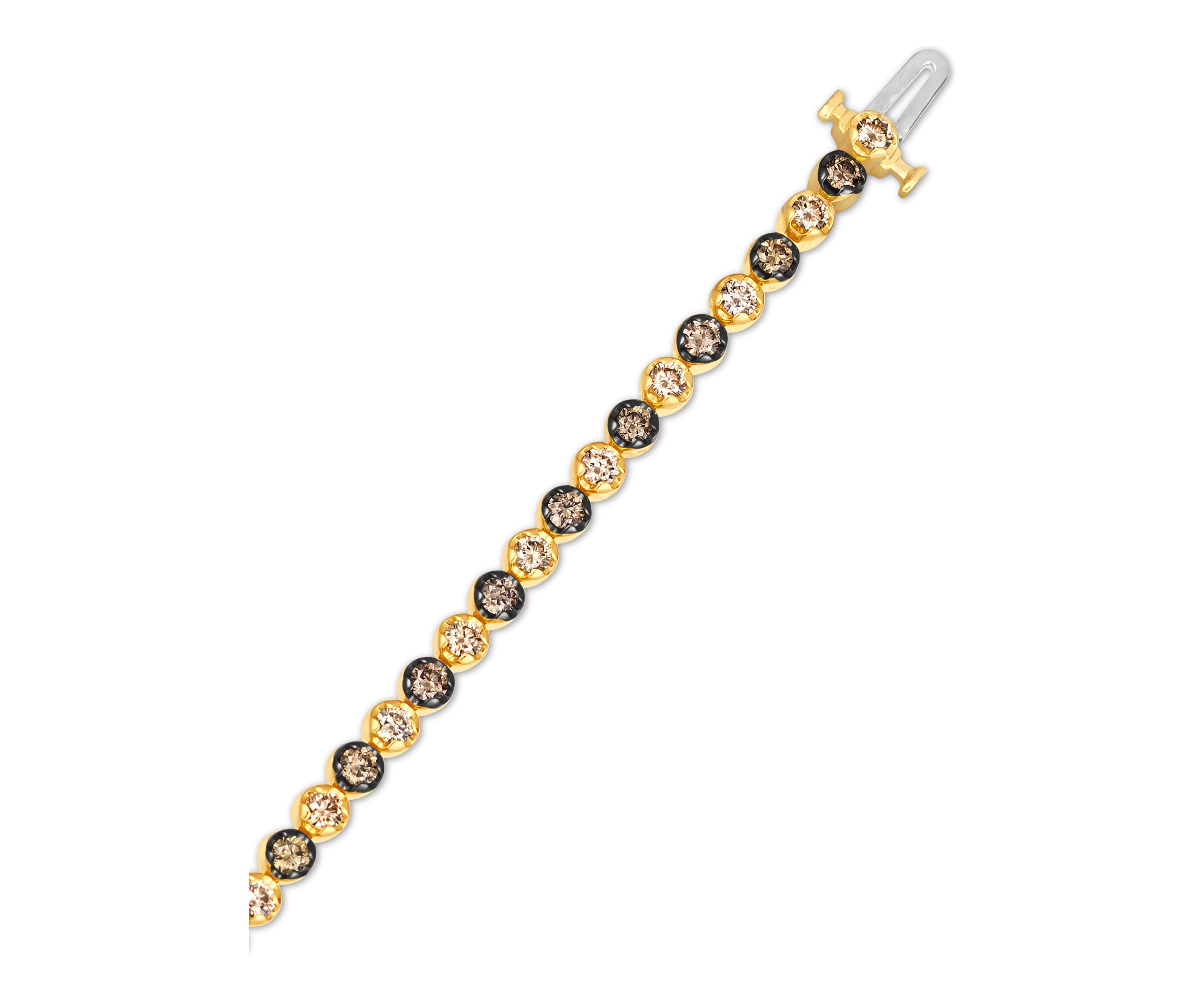 1.25 ct. t.w. Chocolate Diamonds®, 1.16 ct. t.w. Nude Diamonds™ Tennis Bracelet in 14K Honey Gold™