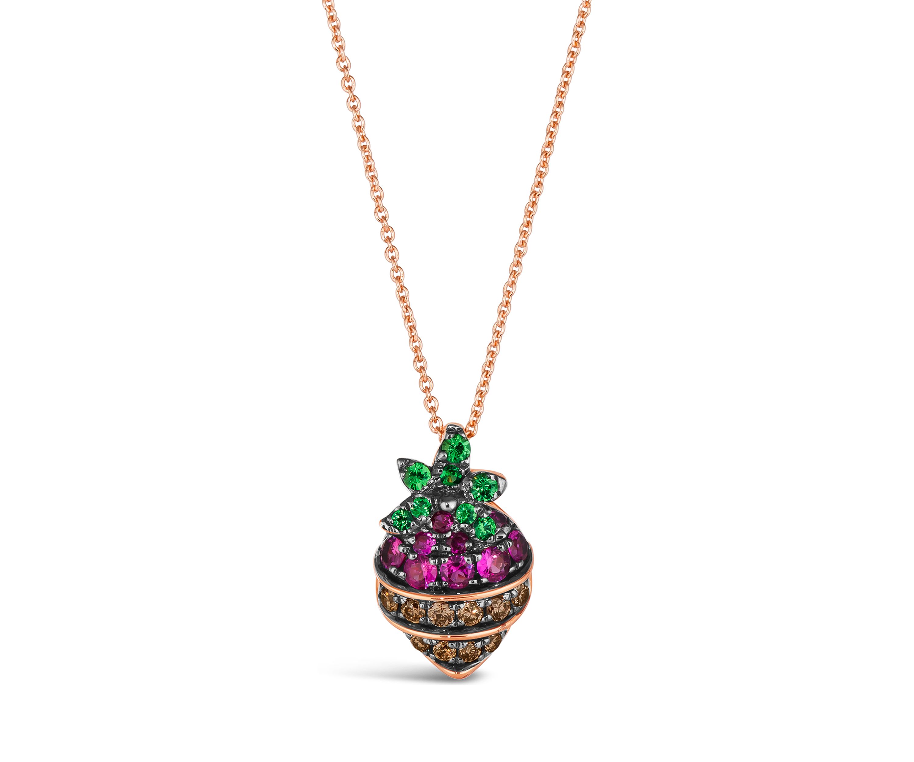 GODIVA X Le Vian® 1/5 ct. t.w. Strawberry Ruby Diamond Pendant Necklace in 14K Rose Gold