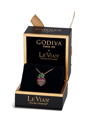 GODIVA X Le Vian® 1/5 ct. t.w. Strawberry Ruby Diamond Pendant Necklace in 14K Rose Gold