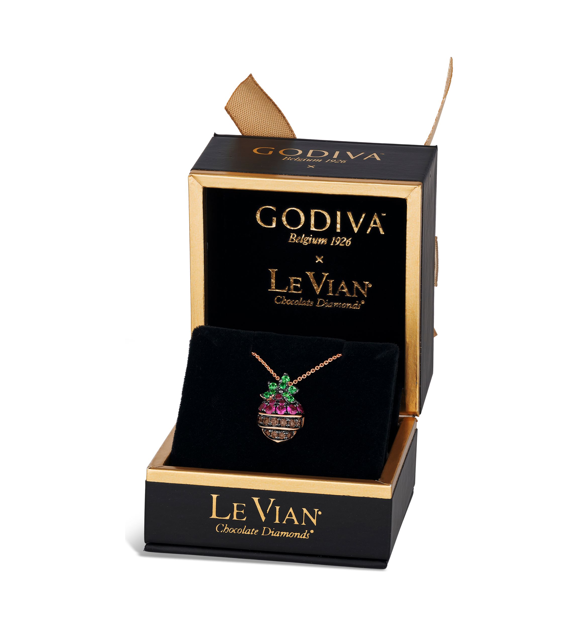 GODIVA X Le Vian® 1/5 ct. t.w. Strawberry Ruby Diamond Pendant Necklace in 14K Rose Gold