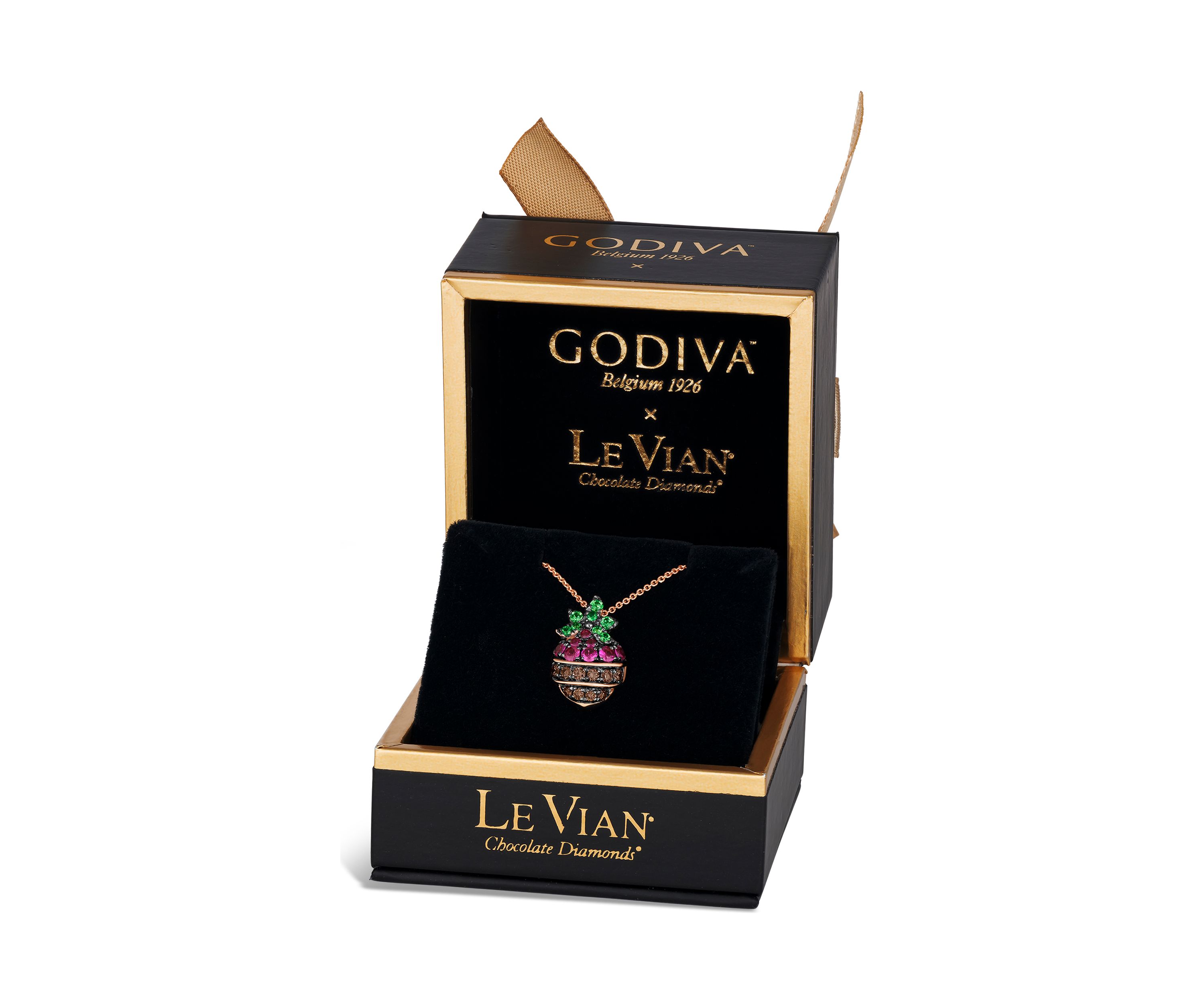 GODIVA X Le Vian® 1/5 ct. t.w. Strawberry Ruby Diamond Pendant Necklace in 14K Rose Gold