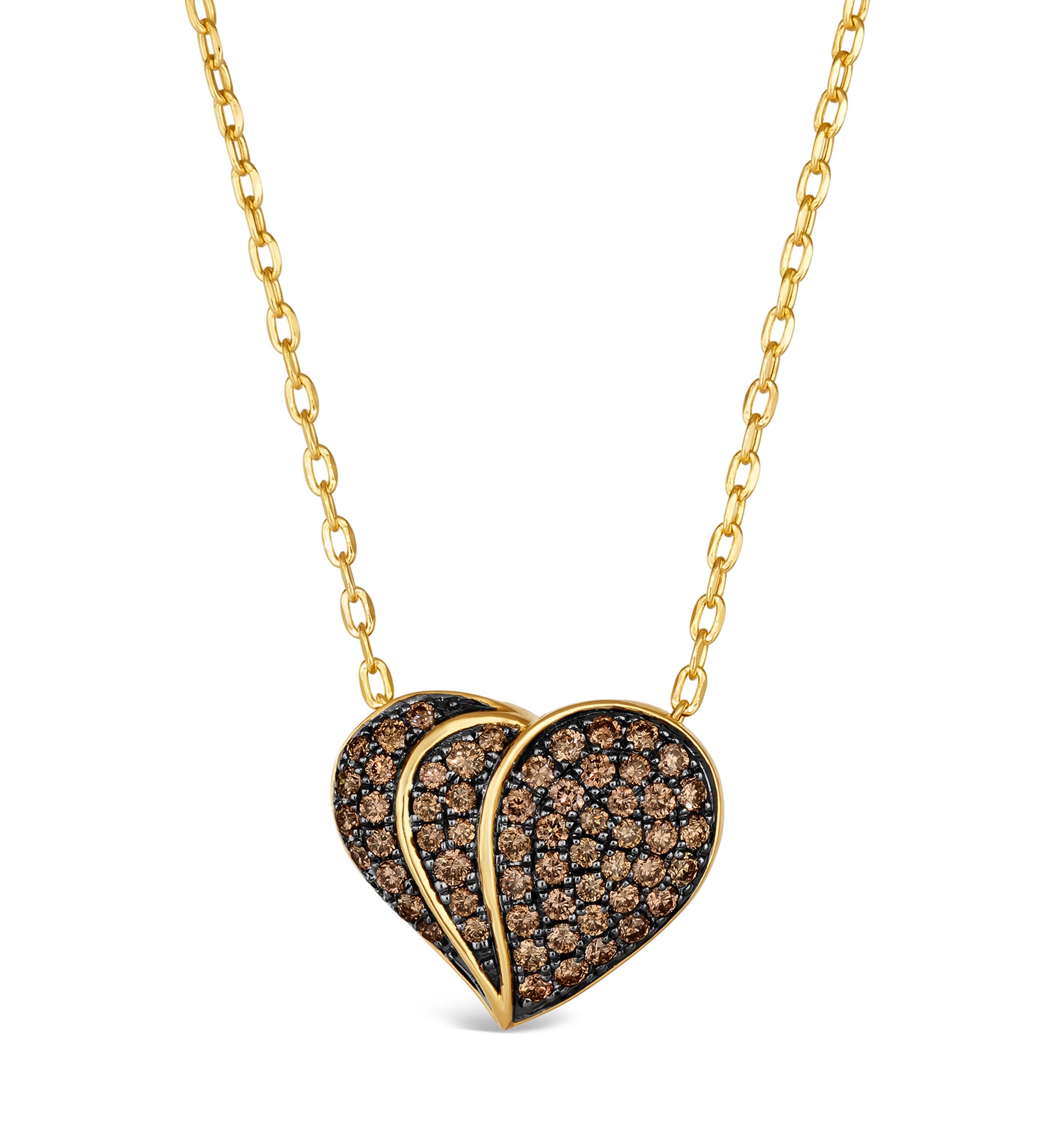 GODIVA X Le Vian® 3/4 ct. t.w. Chocolate Diamond Heart Pendant Necklace in 14K Honey Gold