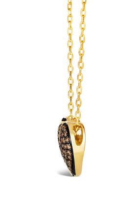 GODIVA X Le Vian® 3/4 ct. t.w. Chocolate Diamond Heart Pendant Necklace in 14K Honey Gold