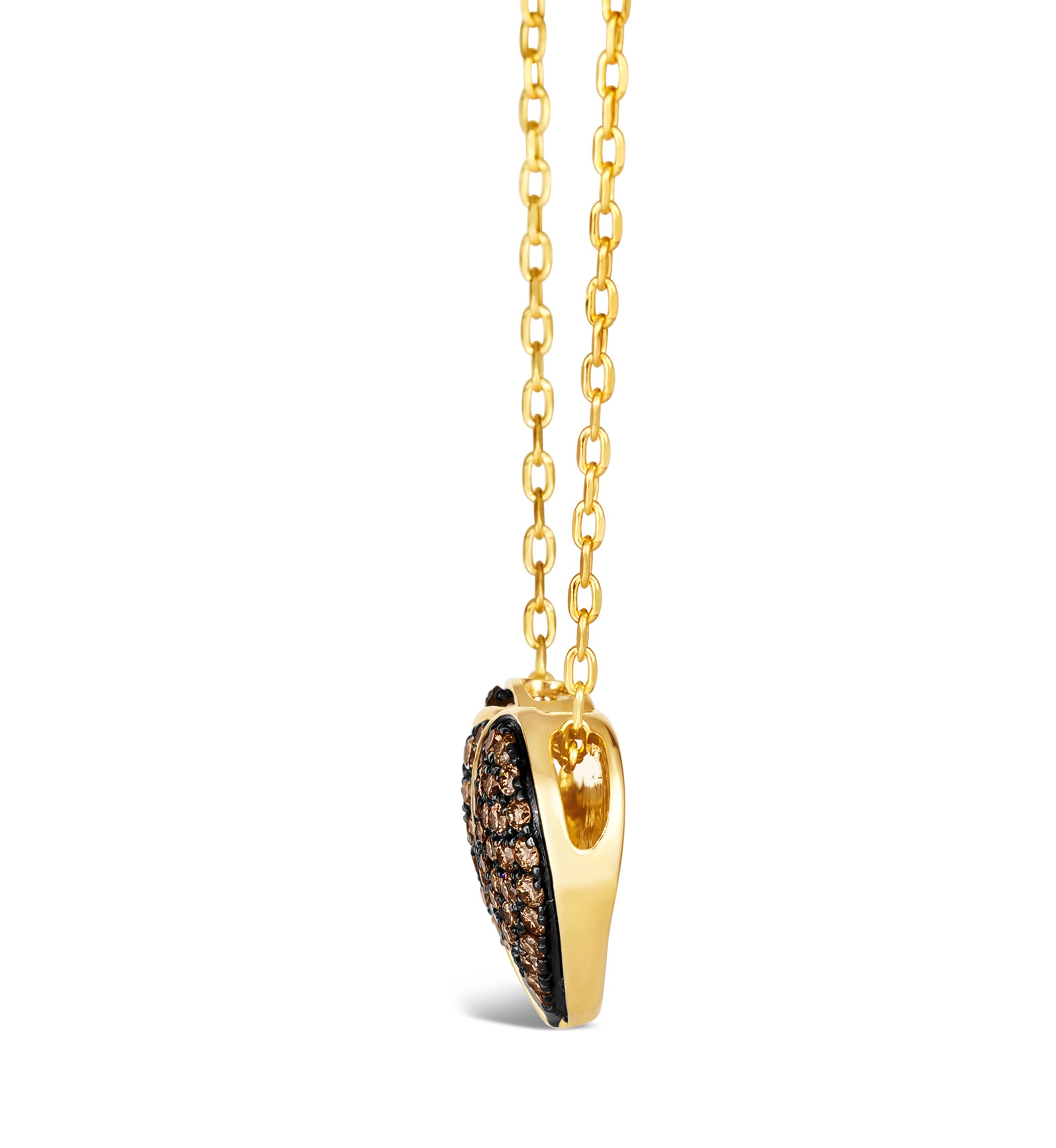 GODIVA X Le Vian® 3/4 ct. t.w. Chocolate Diamond Heart Pendant Necklace in 14K Honey Gold