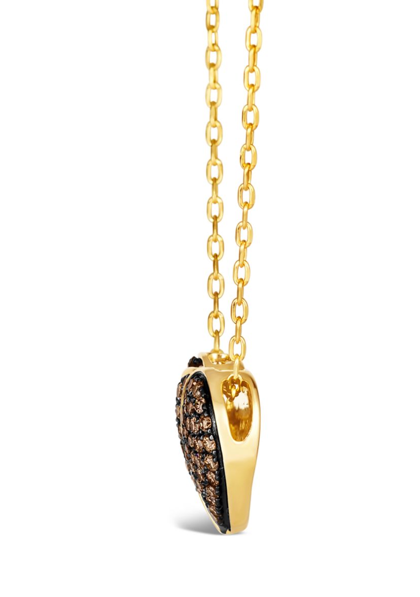 GODIVA X Le Vian® 3/4 ct. t.w. Chocolate Diamond Heart Pendant Necklace in 14K Honey Gold