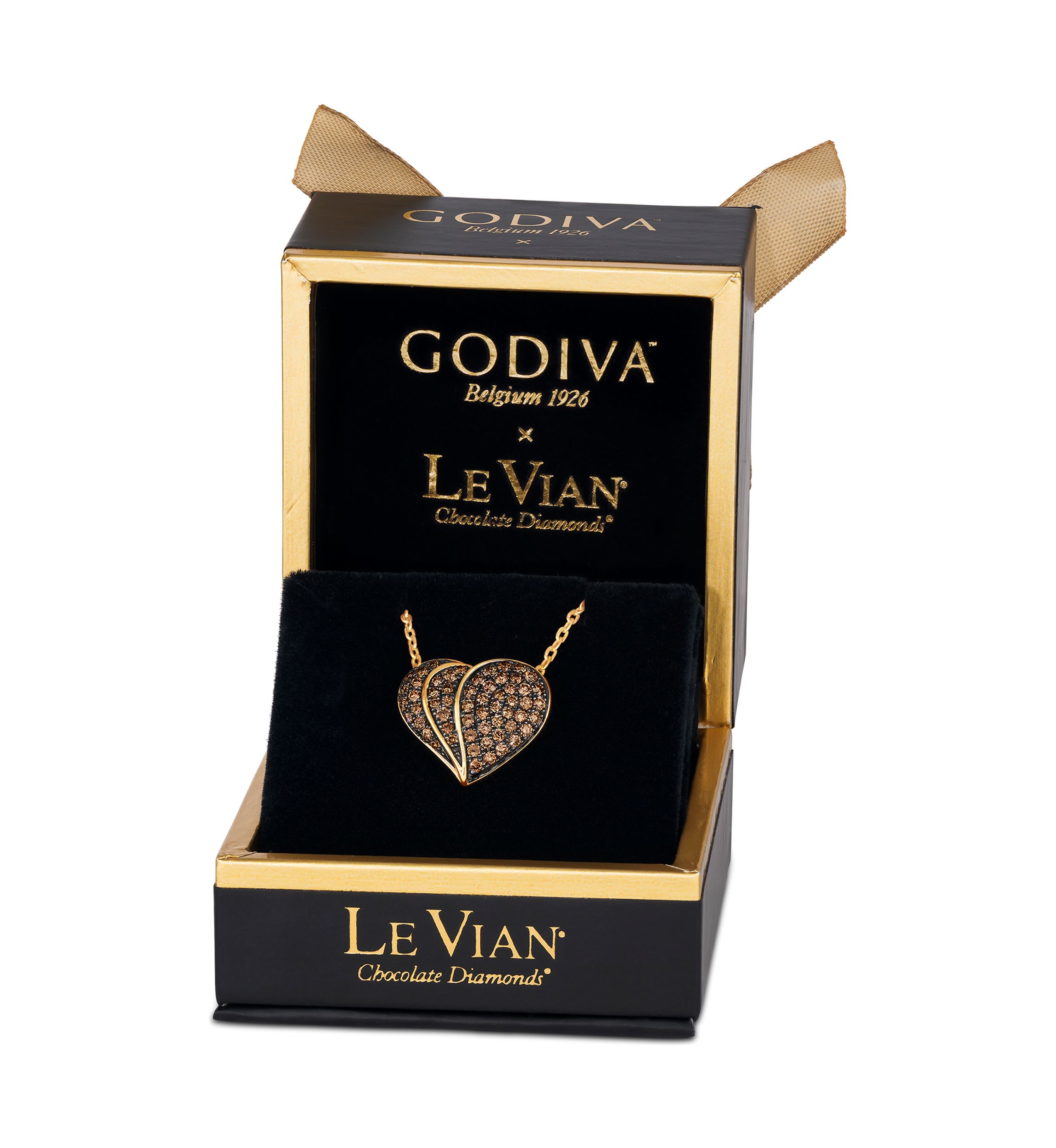 GODIVA X Le Vian® 3/4 ct. t.w. Chocolate Diamond Heart Pendant Necklace in 14K Honey Gold