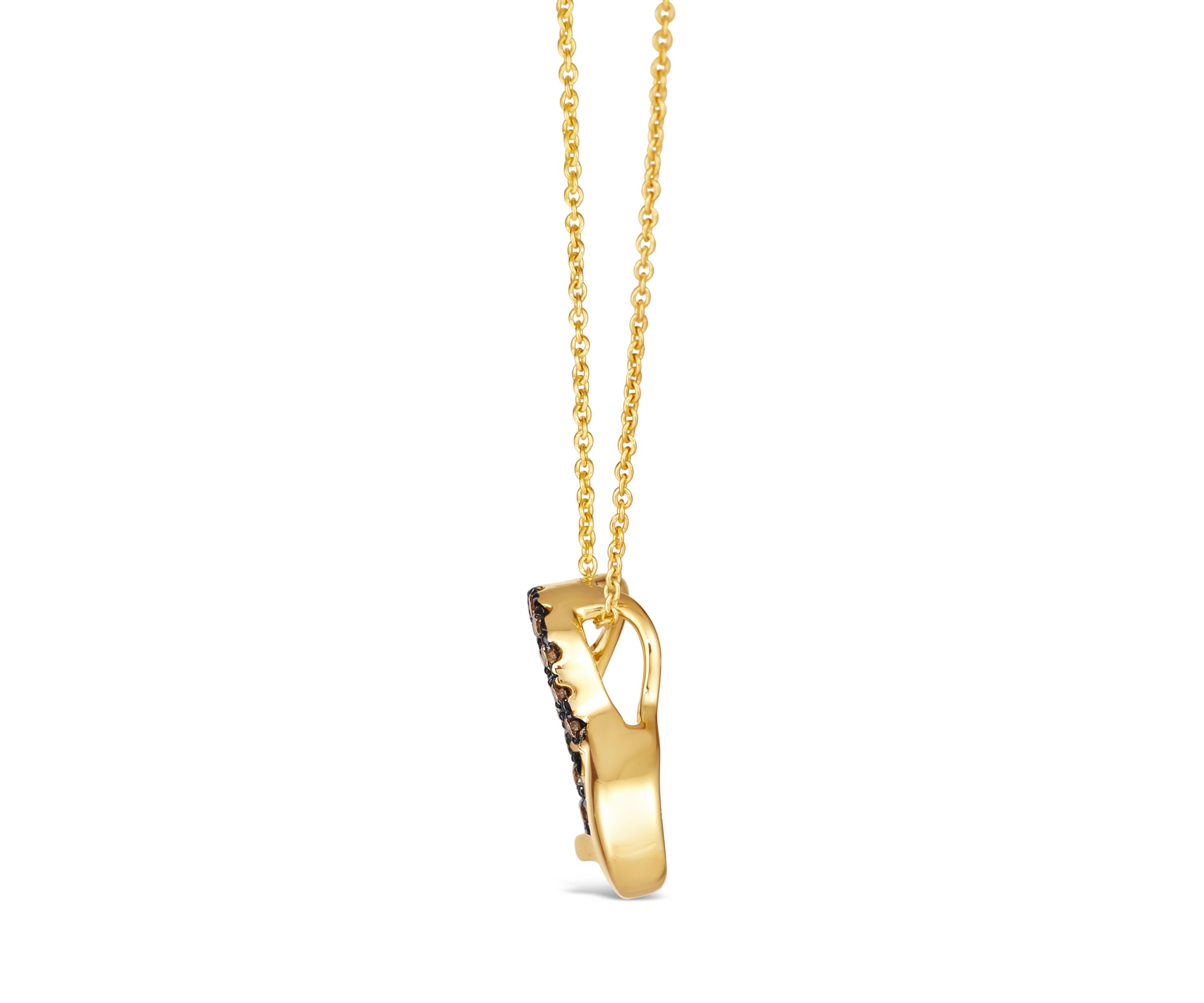 GODIVA x Le Vian® 1/5 ct. t.w. Chocolate Diamond Open Heart Pendant Necklace in 14K Yellow Gold