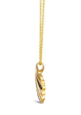 1/6 ct. t.w.. Chocolate Diamonds®, 1/15 ct. t.w. Nude Diamonds™ Shell Pendant Necklace in 14K Honey Gold™
