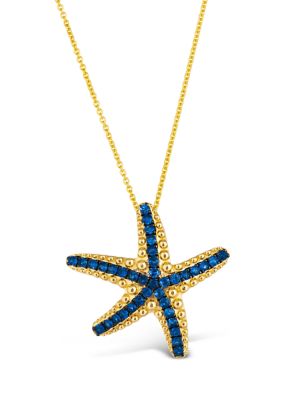 Starfish Pendant Necklace featuring 1/2 ct. t.w. Blueberry Sapphire™ in 14K Honey Gold™