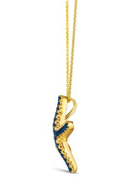 Starfish Pendant Necklace featuring 1/2 ct. t.w. Blueberry Sapphire™ in 14K Honey Gold™