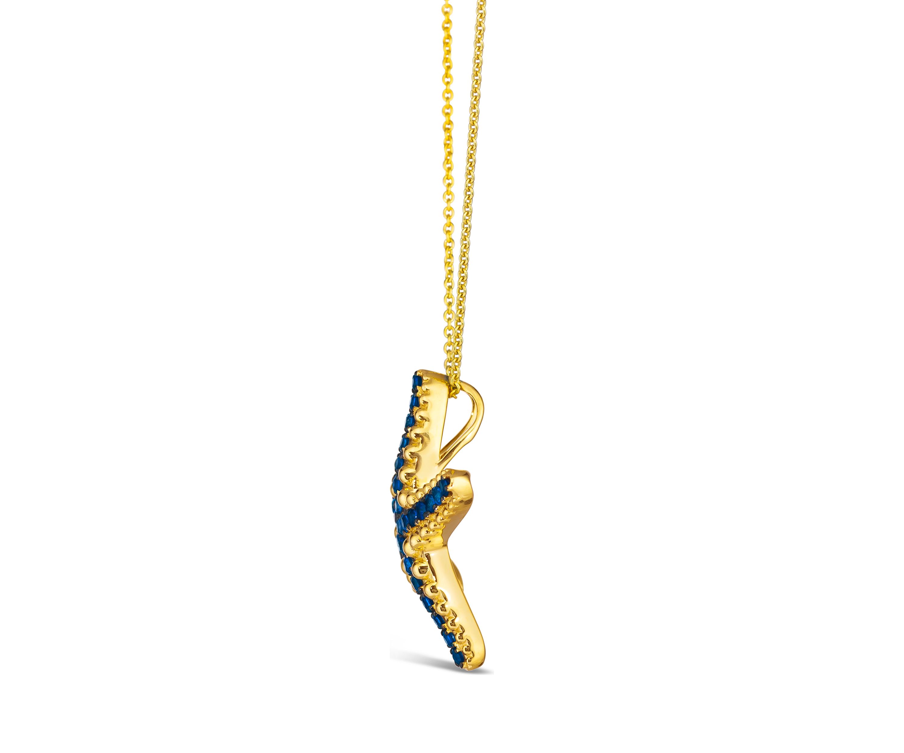 Starfish Pendant Necklace featuring 1/2 ct. t.w. Blueberry Sapphire™ in 14K Honey Gold™