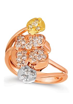 1/2 ct. t.w. Nude Diamonds™ Ring in 14K Tri Tone Gold