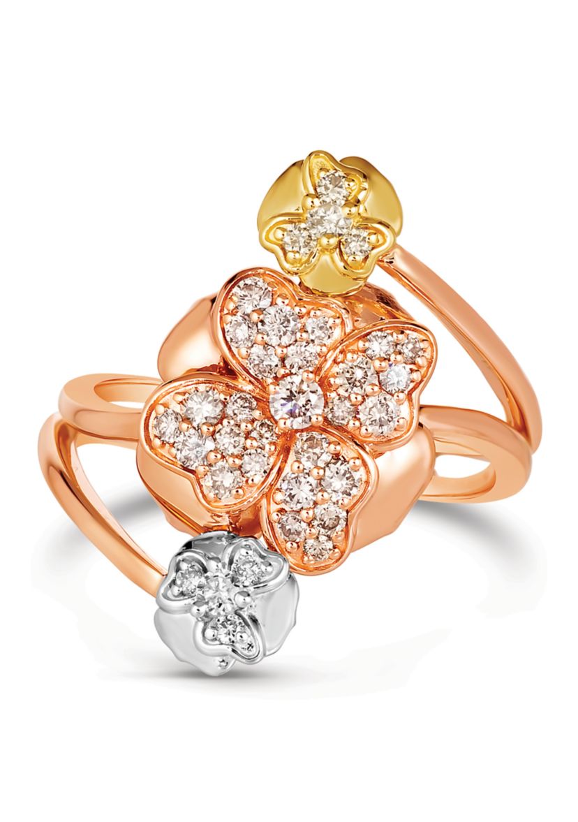 1/2 ct. t.w. Nude Diamonds™ Ring in 14K Tri Tone Gold