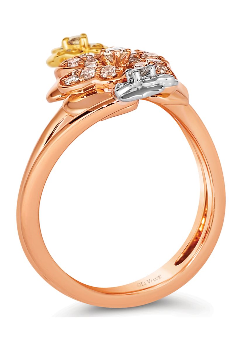 1/2 ct. t.w. Nude Diamonds™ Ring in 14K Tri Tone Gold