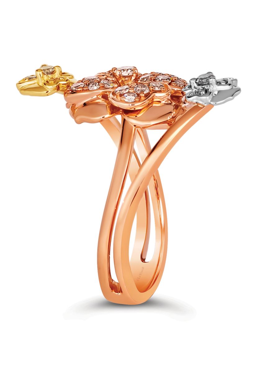 1/2 ct. t.w. Nude Diamonds™ Ring in 14K Tri Tone Gold